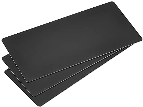 sourcing map 3 Stück Leere Metall Karten 80x40x1mm, Schwarz Metallkarte Aluminium Platte, DIY Lasergravur Rohlinge Tag für Klingelschild Visitenkarten Namensschilder Briefkasten Türschilder