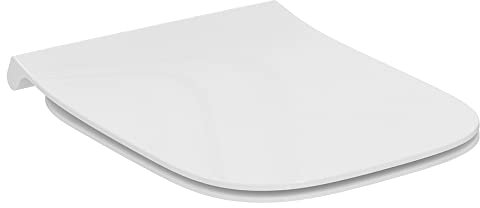 Ideal Standard i.life A Sedile WC, forma angolare, Sedile del water resistente, incluso set di cerniere per una facile installazione, in robusto duroplast – Bianco (360x450x45 mm)