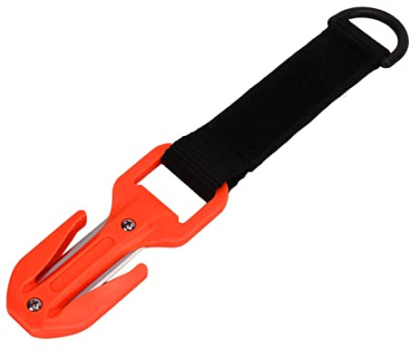Cortador de CinturóN de Buceo, Cuchillas Afiladas Reversibles, Cortador de Hilo para un Buceo Seguro (Naranja)