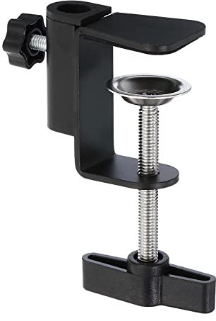PATIKIL 0.49 Hole Dia. Desk Clamp, Universal C-Clamp Base with Adjustable Screw for Microphone Mic Arm Table Lamp Mount Holder, Black