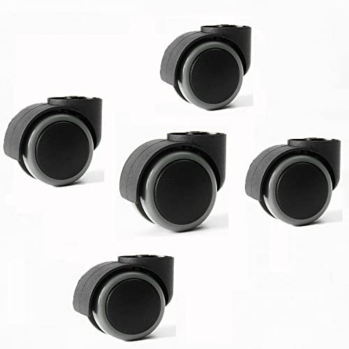 Set di 5 Ruote Senza Stelo per Sedia Ufficio, 50mm Rinnova Raccordi Ruote per Sedia Silenziosa Ruota per Sedie da Gioco Rotelle in Poliuretano (Color : B)