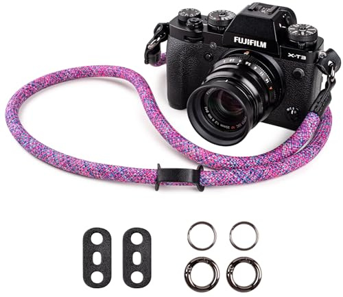 VOVMOEYA Camera Strap,Camera Neck Strap shoulder strap for Fujifilm XS20 XT5 XH2S Nikon Zf Z8 Z30 Canon EOS R6 R7 R8 R10 R50 Sony A6400 A6700 A7C II A7IV Camera Strap Rope - Camo Purple