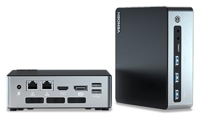 VENOEN NUC Mini PC Core i7 1360P Business Mini PC W11 Pro, 32G DDR5 1TB NVME SSD Mini Office PC 4K HTPC, HD/DP/USB-C Triple Display, 2 LAN/WIFI 6/BT 5.2/Auto Power On/Wake On LAN
