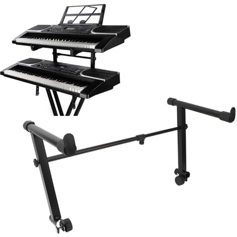 Topiky Keyboardständer 2 Stufen Adapter, Etagenständer für E Piano Tastaturständer Rack Halter, L förmige E Piano Tastaturerhöhung, 42–75 cm Breitenverstellung, Topikysu81a59gpg