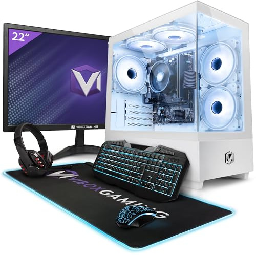 VIBOX I-112 PC Gamer Complet • 22 Écran • AMD Ryzen 3 3200G 4,0 GHz • Radeon Vega 8 • 16 Go RAM • 500 Go SSD • Linux OS • WiFi