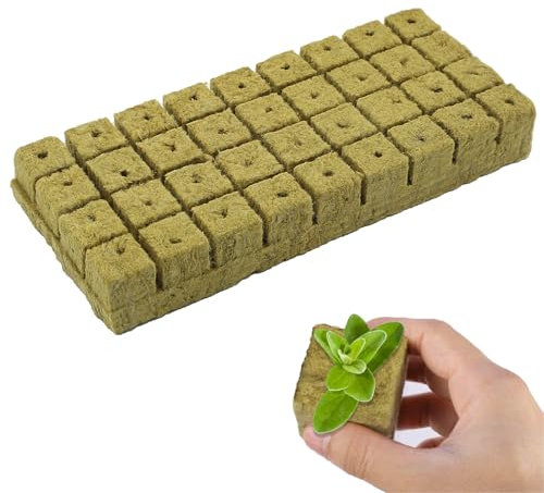 Klaimbmo Cubos de Cultivo de Lana de Roca, Cubos de Lana de Roca Propagación, lanaroca, Comprar Lana de Roca para Esquejes Agrícolas Siembra y Trasplante de Hortalizas (3 x 3 x 3cm)