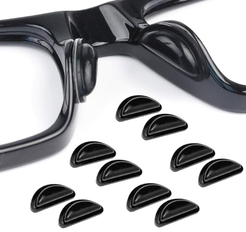 Silikon Brillen-Nasenpads, 3,5mm Selbstklebende, rutschfeste Brillen-Nasengriffe mit Airbag für Sonnenbrillen, Brillen, Lesebrillen,5 Pairs,Schwarz