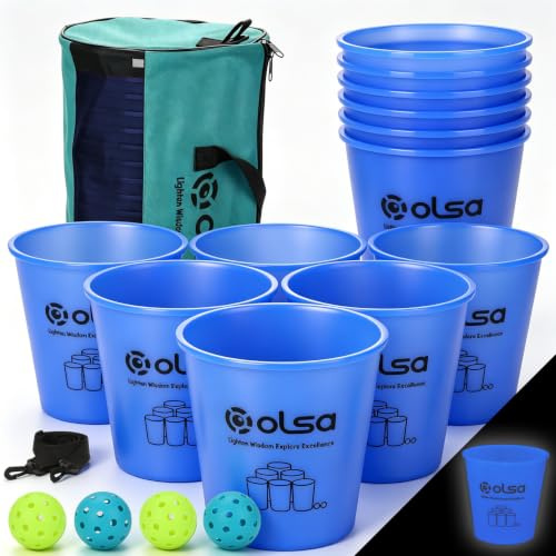 Olsa Yard Pong Backyard Games Glow Set in Dark for Group and Team