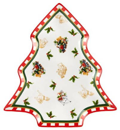 Fade Vassoio natalizio a forma di albero di natale in porcellana Circus 30x28 cm