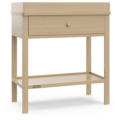 Graco Storage Baby Changing Table (Driftwood) - GREENGUARD Gold Certified, Changing Table with Drawer, Changing Table Topper, Perfect for Any Nursery Décor