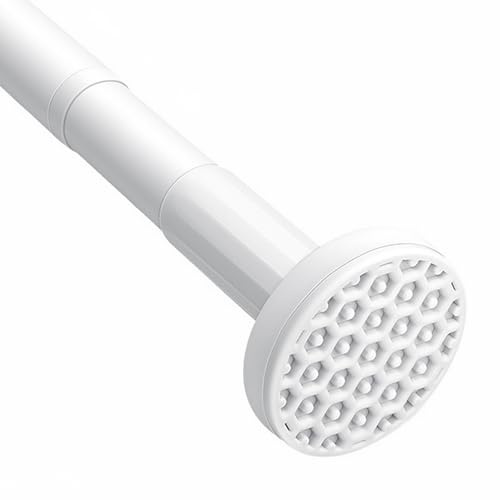 Momooda Bastone per Tenda Estensibile in Acciaio Inox Senza Trapano, Bastone di Tensione Resistente per Vestiti, Bastone per Tenda da Bagno Antiruggine, Bianco, 100-170cm