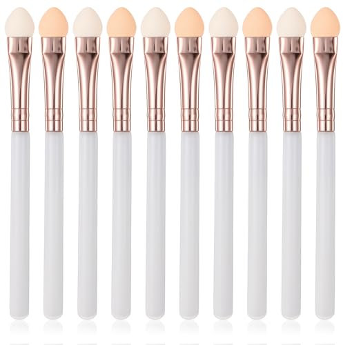 10pcs Eyeshadow Brushes Makeup Sponge Brushes Applicators Professional Eyeshadow Applicators Reusable Sponge Eyeshadows Brush Eyeshadows Applicator Stick Sets Round Foam Applicator Tool for Girls
