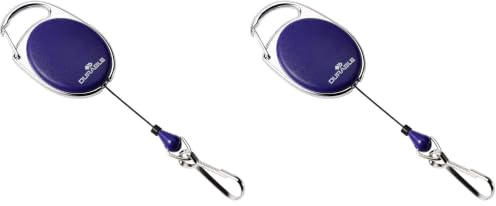 Durable Schlaufenclip Jojo Style (mit Federhaken) 1 Stück, dunkelblau, 832707 (Packung mit 2)
