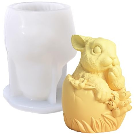 Moldes de silicona 3D con forma de conejitos para hacer jabón, cemento, yeso, moldes de silicona para manualidades hechas a mano