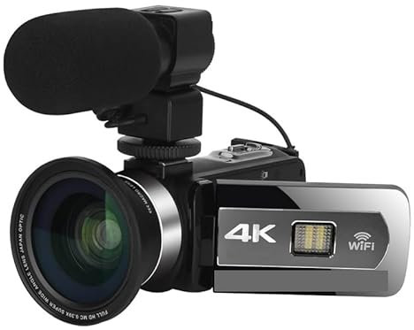 OutFyt Cámaras de Video 4KMP Videocámara Digital con Enfoque automático,PortáTil Multifuncional