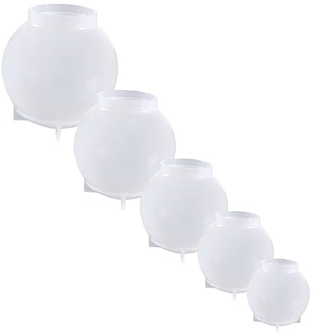 Veemoon 2 Ensembles Moule Époxy Cristal Fabrication De Bijoux Silicium Moules En Silicone À Bougie Sphère Bougies En Forme De Sphère À Main Gel De Silice 5 Pièces * 2