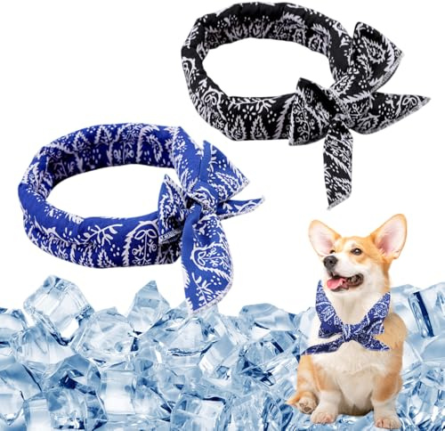XFSRG Halstuch Hund Kühlendes Blaues Bandana Hundeschal für Hunde Bekleidung & Zubehör Atmungsaktiv Weich und Stilvoll Perfekt für Sommer und Outdoor-Aktivitäten (Blau)