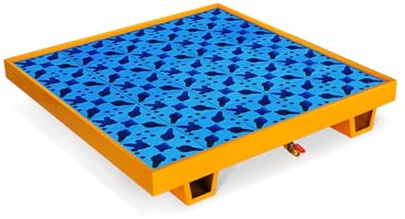 Palette de confinement de déversements industrielle robuste avec drain – Plate-forme modulaire de déversement de pétrole – Chariot élévateur à fourche accessible avec capacité de charge élevée