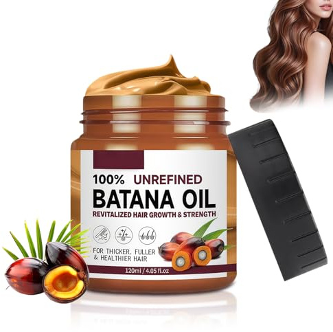 Huile de Batana Pour Cheveux, Huile Capillaire Naturelle Contre la Chute, Répare les Cheveux Secs et Abîmés, Soin Nourrissant Pour Hommes et Femmes, 120ml