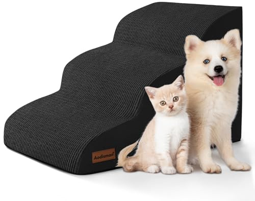 Aodisman Dog Stairs for Small Dogs and Cats,3-Step Pet Ramp for Couch,Chair