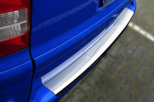 RECAMBO Ladekantenschutz Edelstahl kompatibel für VW T5 | 2003-2015 - matt gebürstet mit Textur - Styling und Schutz für die Stoßstange