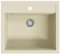 vidaXL Evier de Cuisine Egouttoir Seul Lavabo Encastré Réversible avec Trou de Montage pour Robinet et Distributeur de Savon Intérieur Maison Granit Beige