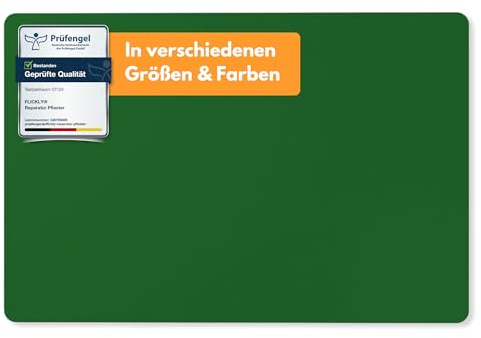 Flickly®| Selbstklebender Reparatur Flicken|robust & wasserfest | Patch für LKW Planen, Anhänger, Zelt, Markise, Pool, Camping und mehr | viele Farben | 30 x 20cm | Smaragdgrün (RAL 6001)