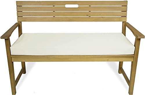 Rollmayer Bankkissen Bankauflage Sitzkissen Bankpolster Auflage für Bänke in Haus und Garten Kollektion Vivid, 1 Stück (Ecru 2, 140x40x8cm)