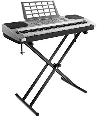 Keyboardständer, Doppelstrebiger Keyboardständer Stabiler Keyboard Stand Doppel - Stand für E-Piano Stagepiano - Klavier Halterung Schwarz, X Rahmen Tastatur Ständer falten