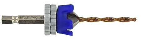 TIVOLY - Kit Foret + Fraise à Bois/Métal - Foret Ø4 mm à Queue Hexagonale - Fraise à Noyer HSS 90° + Butée de Profondeur Réglable