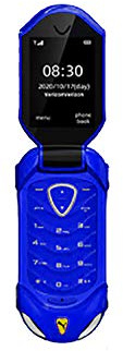JJA F18 Mini Car Model Flip Mobile Phone, Single Nano Sim Card, Loud Speaker, Whitelist & Blacklist, Bluetooth, Data Synchronization, Voice Changer, 600maH Battery, Student Phone (Navy Blue)