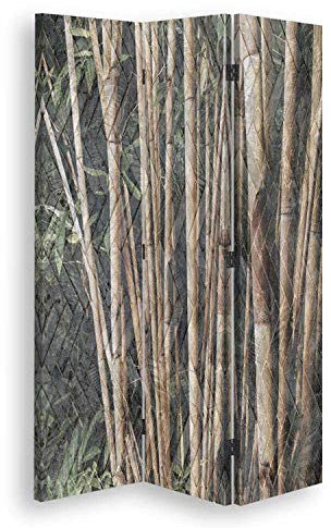 Trennwand Raumtrenner Pflanzen Pinnwand 3-teilig beidseitig abstrakt Braun 110x170 cm