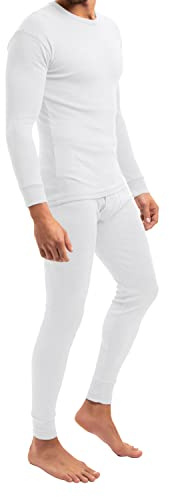 MT Skid- och termounderkläder för män set ljus vinter underkläder set, Vit, 3XL