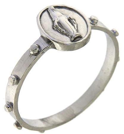 Holyart Rosenkranz Ring mit Medaille Silber 925, 19 mm (0.748 inc.) - DE 60