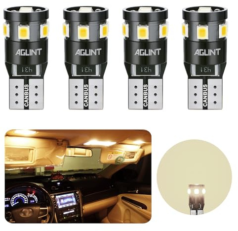 AGLINT T10 LED Lampadine CANBUS W5W 194 168 2825 Cuneo Tipo 12V Dell'auto Luci di Posizione Luce Interna Targa Lampade Luci Tettuccio Luce (Bianco caldo 4300K)