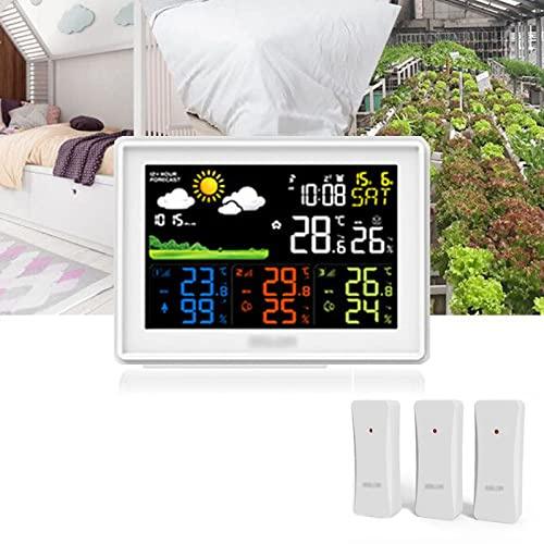 GIZMIT Sveglia Digitale a proiezione per la Camera da Letto, radiosveglia Digitale con dimmer, dimmer di luminosità a 5 Livelli, Snooze di 5 Minuti, Standard Europeo,White
