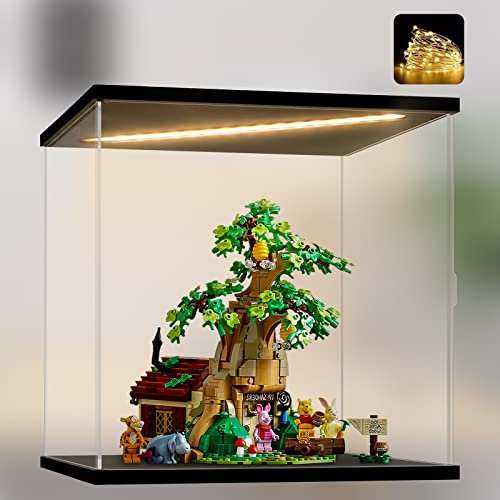 Naconmlet Acryl Vitrine mit led/Schaukasten/Display Case Actionfiguren/Transparent Display Box für Modellautos, Sammlerstücke(30x25x30cm)
