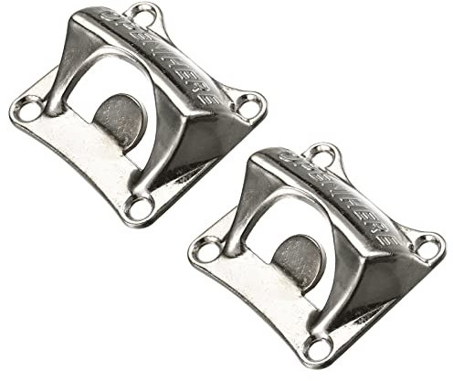 sourcing map 2pcs Wall Mounted Bottle Opener, 2.5 x 2.2 Cast Iron Wall Mount Beer Bottle Opener Suitable for Cafe Bars KTV Hotels, Silver