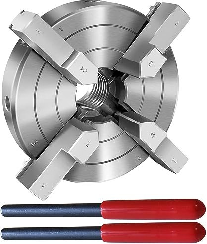 NNBWKIXI 4 Inch Wood Lathe Chuck Set 4 Jaws Self-Centering Lathe Chucks Thread 1 x 8TPI Lathe Chuck for Woodturning
