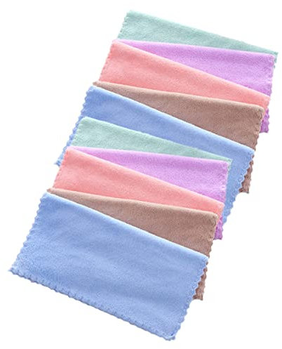Beavorty 10 Stück Mikrofaser Abschminktücher 25x25cm Weich Hautfreundlich Wiederverwendbar Gesichtstücher für Damen Zuhause und Reisen Zufällige Farbe
