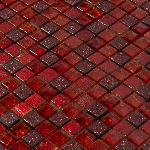 Glasmosaik Natursteinfliesen Cleopatra Rot für Gastronomie Verblendsteine Bad WC