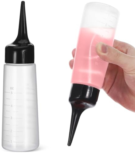 OATIPHO Hair Color Applicator Bottle with Tip, Graduated Squeeze Bottle | Empty Plastic Oil Bottle for Hair Dye, Salon Shampoo Treatment, Coloring, Paint and Art Glue Application