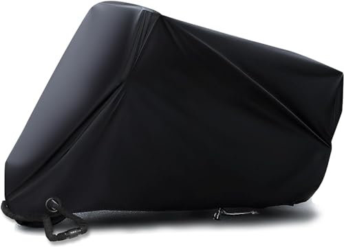 ECJWEI Housse de Moto Protection Imperméable - 210D Tissu Oxford Bâche Résistant pour Pluie/Poussière/UV/Déjections d'oiseaux, avec Trou de Serrure Motorcycle Couverture pour Moto Vespa Scooter