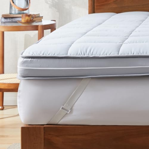 Jamdok 10cm Double Memory Foam Mattress Topper for Back Pain(135X190cm)