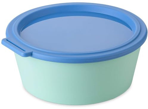 Koziol NORA BOX 1,3l | Frischhaltedose mit Deckel bruchfest auslaufsicher | biozirkulärer Kunststoff spülmaschinen- & gefriergeeignet melaminfrei | Küche Camping Picknick (sweet green/strong blue)