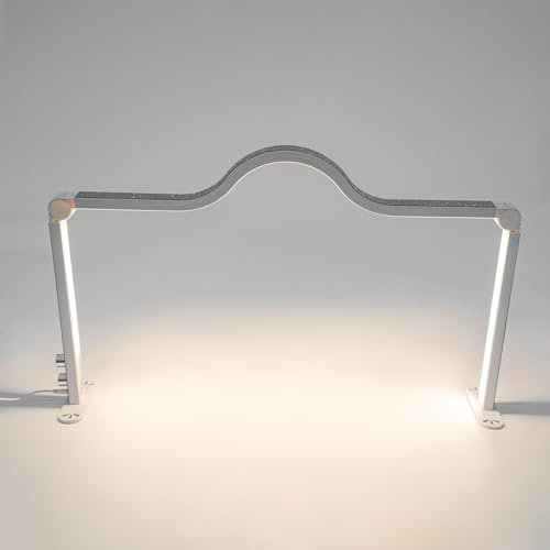 VonVVer Kosmetiklampe für Wimpern 48W - Einstellbares Licht 3-6000K Dimmbar Schreibtischlampe Halbmond-Desktop-LED-Licht für Schönheit Halbmondlampe, Halbmondlicht für Wimpern (Weiß)