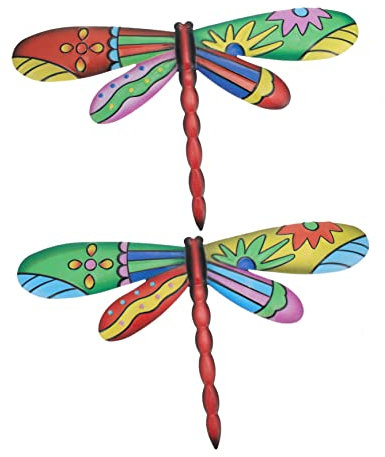 Ciieeo 2pcs Iron Craft Dragonfly Ornaments Dragonfly Decor for Garden Home Decor Wall Art