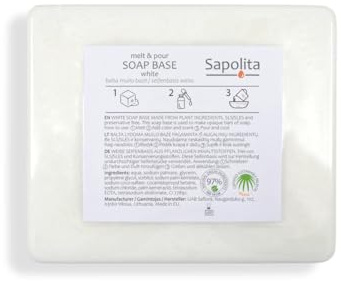1 kg de base de savon pour la fabrication de savon, savon brut à la glycérine, blanc (sans SLS/SLES)