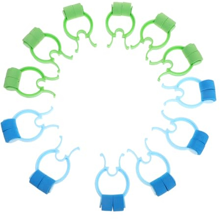 BESTYASH Pinzas Nariz 12 Pcs (Azul y Verde) Clip De Fijación Nasal Ergonómico para Entrenamiento Respiratorio y Detención De Hemorragias Uso Doméstico