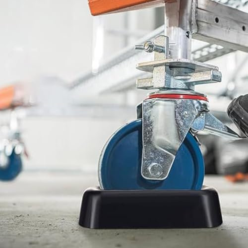 Wagenheber-Unterlegkeil, robust, verstärktes Gummi, Wagenheber-Dock mit Ablauflöchern, für Ladung, Camper, Wohnmobil, Boot, Rollenstopper, schwarz (1 Stück)